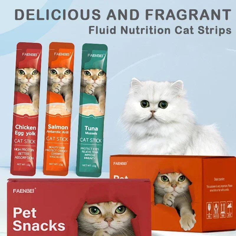 60 Pieces/Box Cat Snacks Cat Strips Whole Box Cat Snacks Tuna Chicken Cat Fattening Pet Snacks Cat Food Cat Food Snack