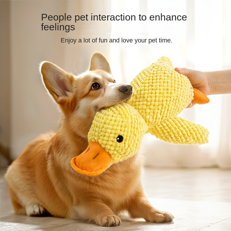 Dog Toy Plush Sleeping Duck Bite-resistant Molar Voicing To Relieve Boredom Small And Medium-sized Dog Pet Voicing Toy Yellow Duck