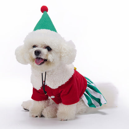 Christmas Dress-up Pet Clothes, Autumn And Winter Warm Dog Clothes, Plush Clothes, Christmas Clothes