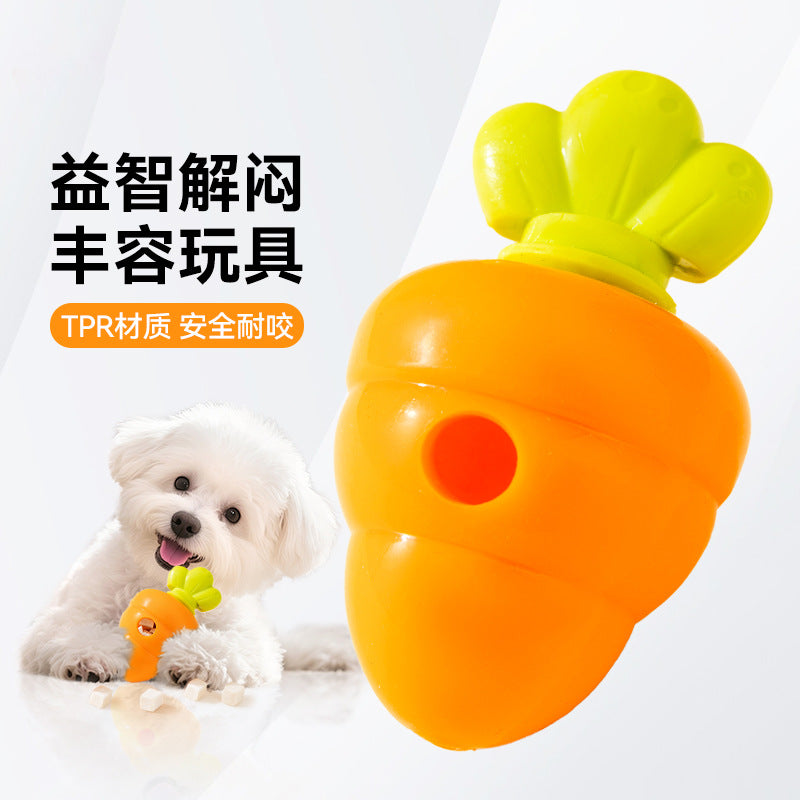 Pet Food Leakage Dog Toy Cartoon Carrot Puppy Self-Pleasure To Relieve Boredom Food Storage Device Teeth Grinding And Cleaning Pet Supplies